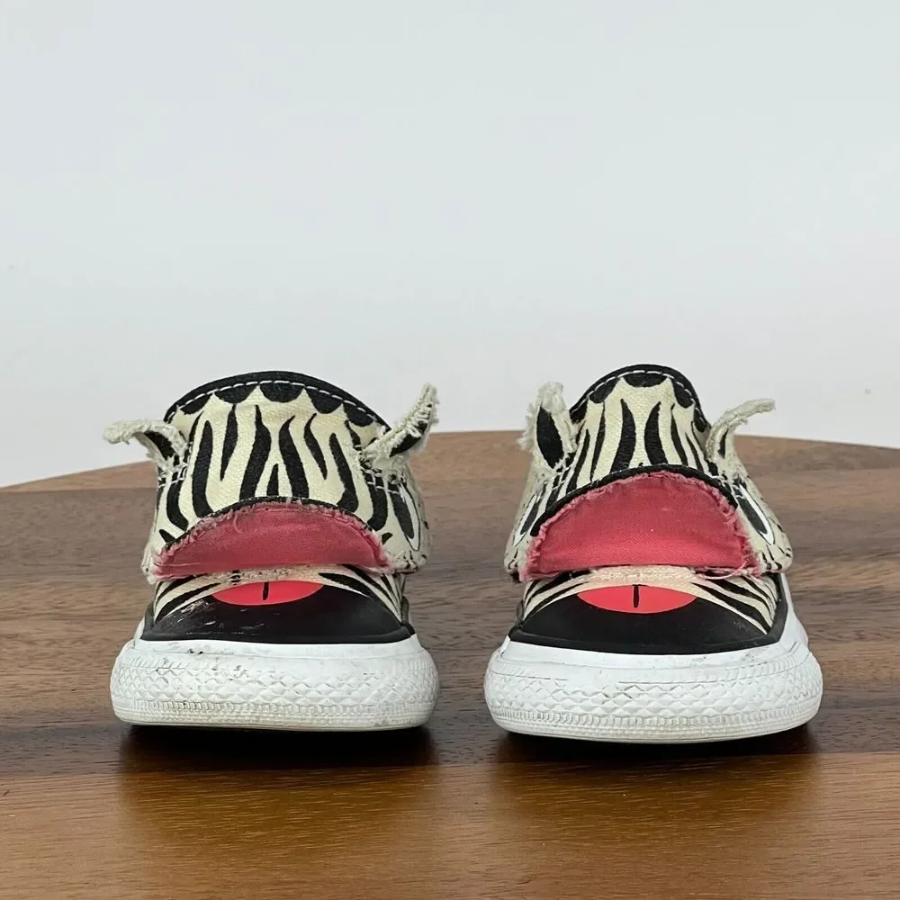 Little Kids Childrens Converse Zebra Tongue Animal Shoes Sneakers Size‎ 4 C GUC